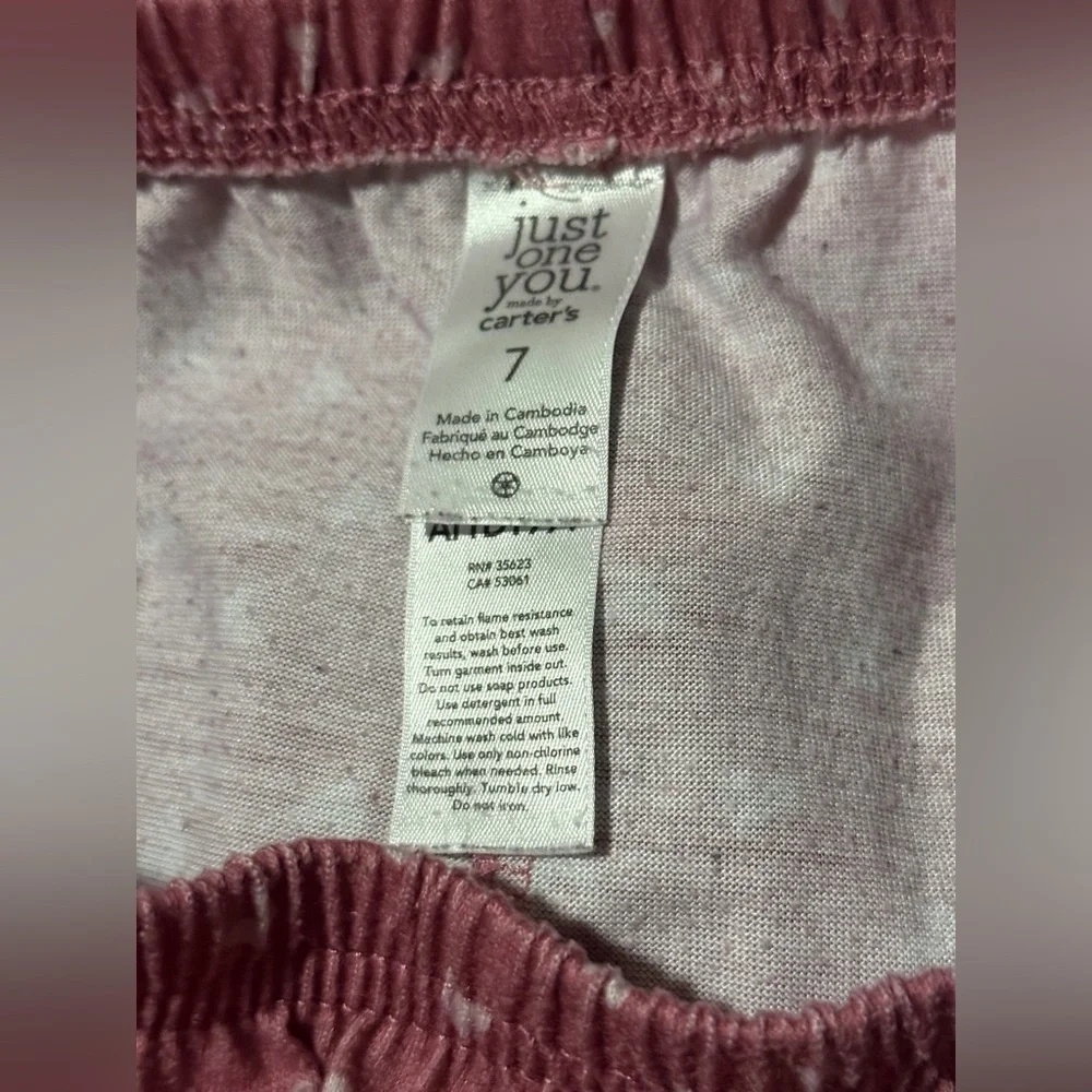 Carter's Maroon Pajama Shorts with Heart Design